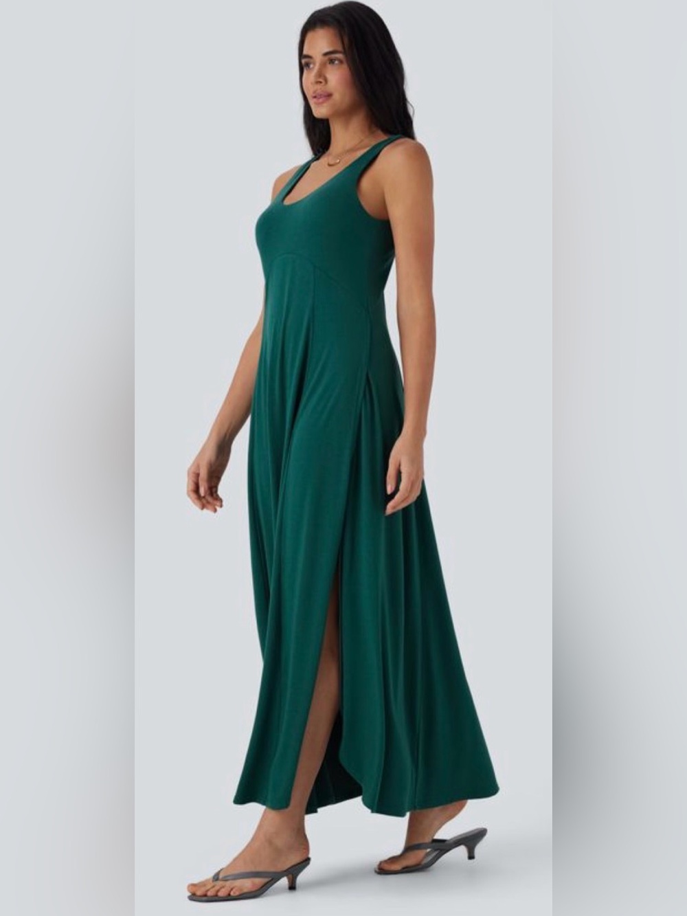 Halara Neck Flowy Maxi Casual Tank Dress